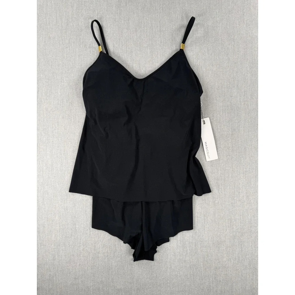 Magicsuit Womens Black‎ Slimming Tankini Swimsuit Set 6006036 Size 12 NEW